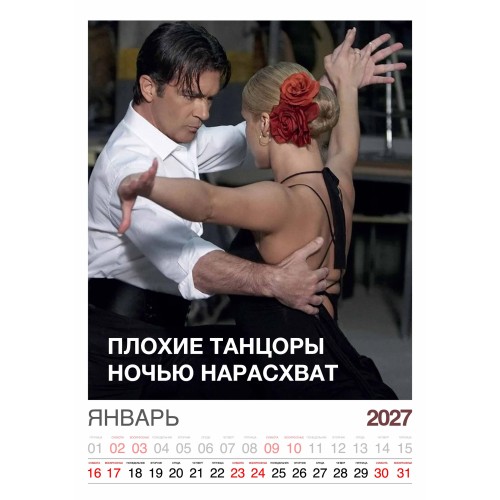 Календарь "Мужской взгляд" Остроумные цитаты, 24 фото, Настенный перекидной, 2027 год