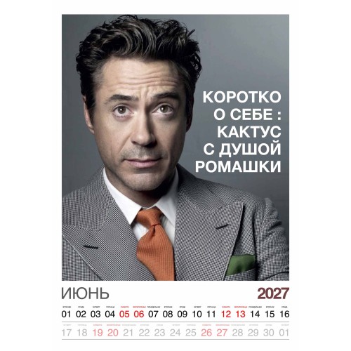 Календарь "Мужской взгляд" Остроумные цитаты, 24 фото, Настенный перекидной, 2027 год