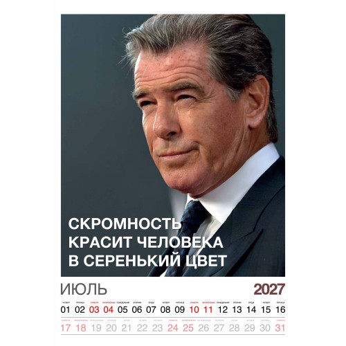 Календарь "Мужской взгляд" Остроумные цитаты, 24 фото, Настенный перекидной, 2027 год