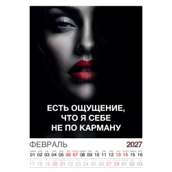 Календарь "Женский взгляд" Остроумные цитаты, 24 фото, Настенный перекидной, 2027 год