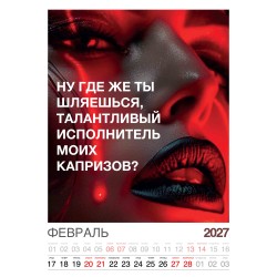 Календарь "Женский взгляд" Остроумные цитаты, 24 фото, Настенный перекидной, 2027 год