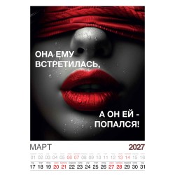 Календарь "Женский взгляд" Остроумные цитаты, 24 фото, Настенный перекидной, 2027 год