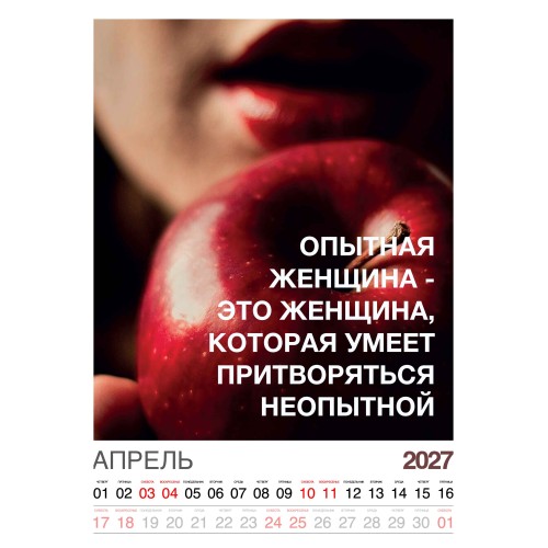 Календарь "Женский взгляд" Остроумные цитаты, 24 фото, Настенный перекидной, 2027 год