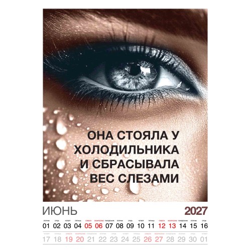 Календарь "Женский взгляд" Остроумные цитаты, 24 фото, Настенный перекидной, 2027 год