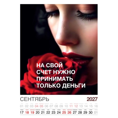 Календарь "Женский взгляд" Остроумные цитаты, 24 фото, Настенный перекидной, 2027 год