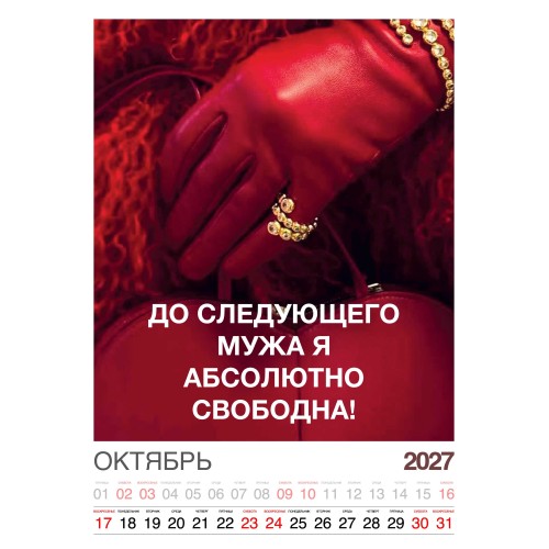 Календарь "Женский взгляд" Остроумные цитаты, 24 фото, Настенный перекидной, 2027 год