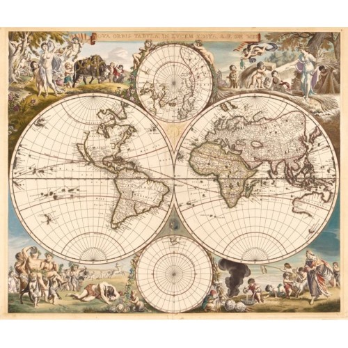 Древняя карта Мира 1688 года